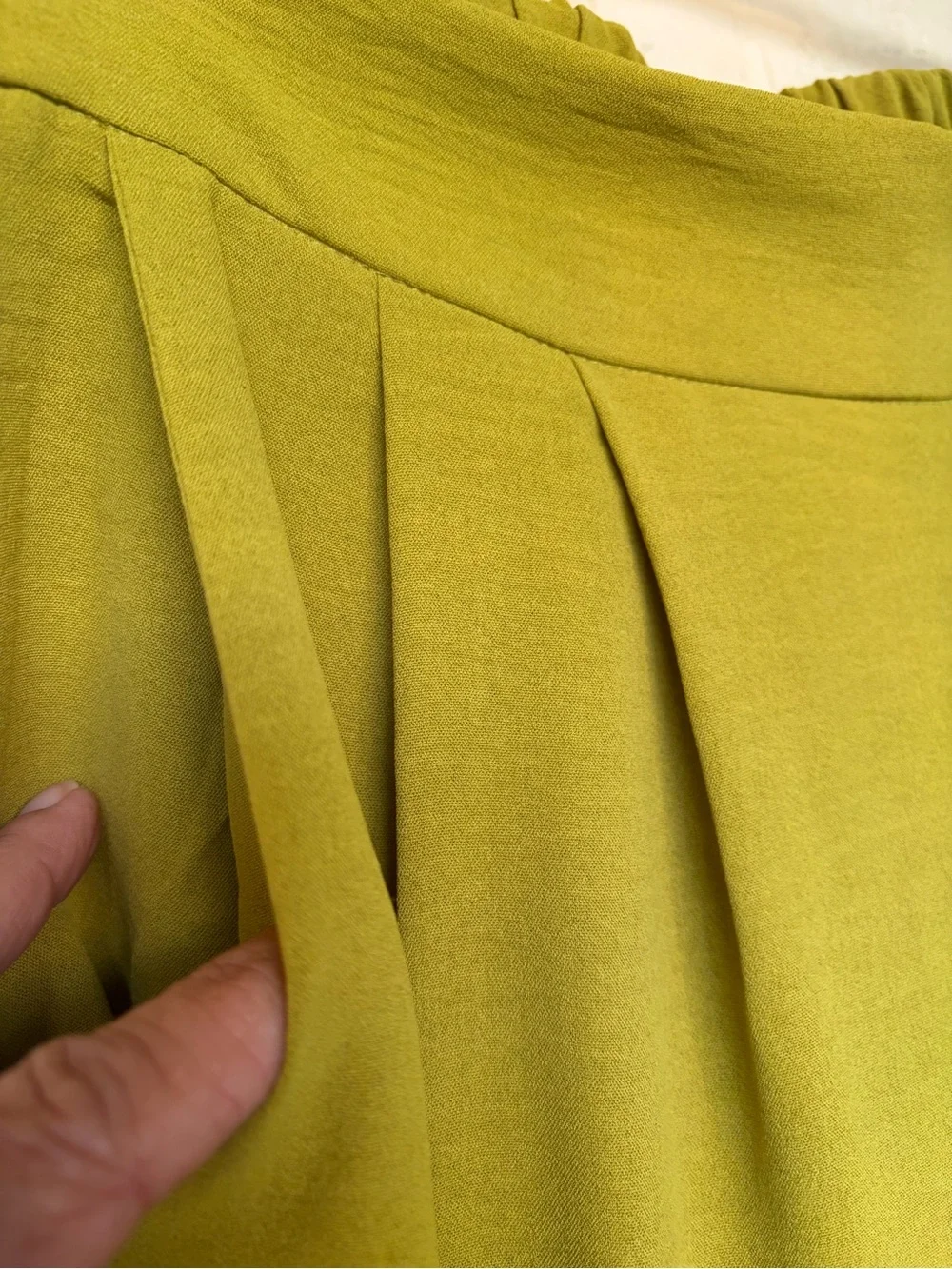 Tullea  Lightweight Olive High Rise Cropped Wide-Leg Palazzo Pants